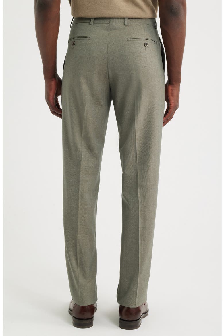 Lightweight Flat Front Mesh Weave Wool Dress Pants, Alternate, color, GREEN MIX