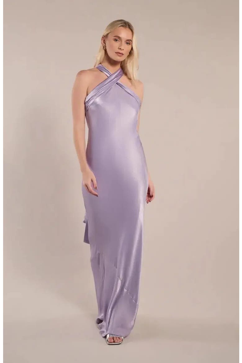 Roma Halter Neck Dress, Alternate, color, Lilac