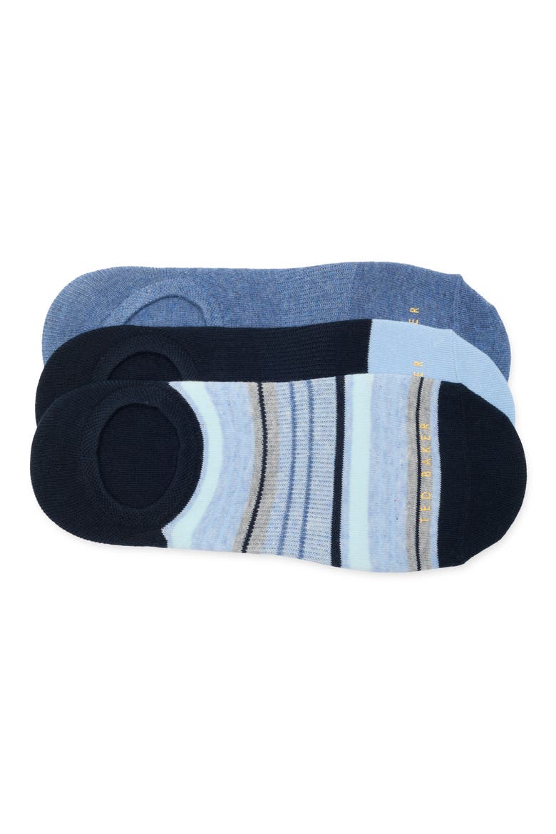 3-Pack Terry Liner Socks, Main, color, LIGHT BLUE/PASTEL