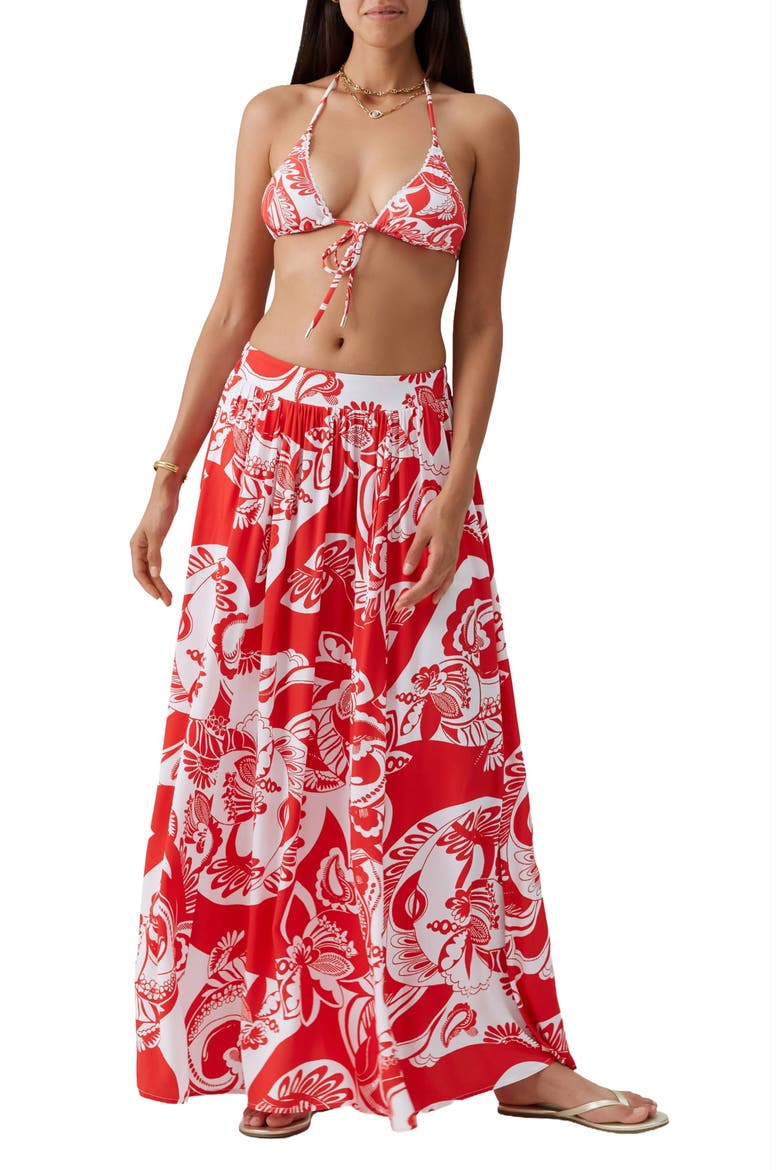 Shiloh Cover-Up Maxi Skirt, Main, color, FLORAL