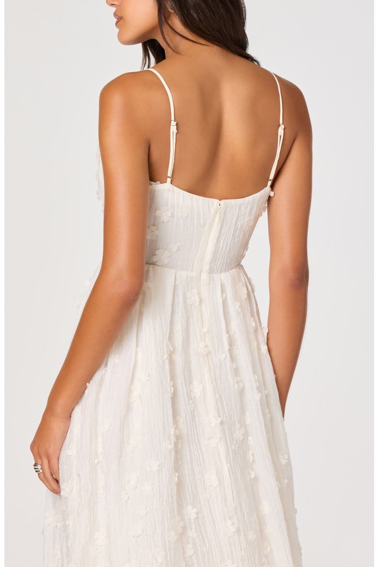 Avani Floral Appliqué Fit & Flare Midi Dress, Alternate, color, CREAM