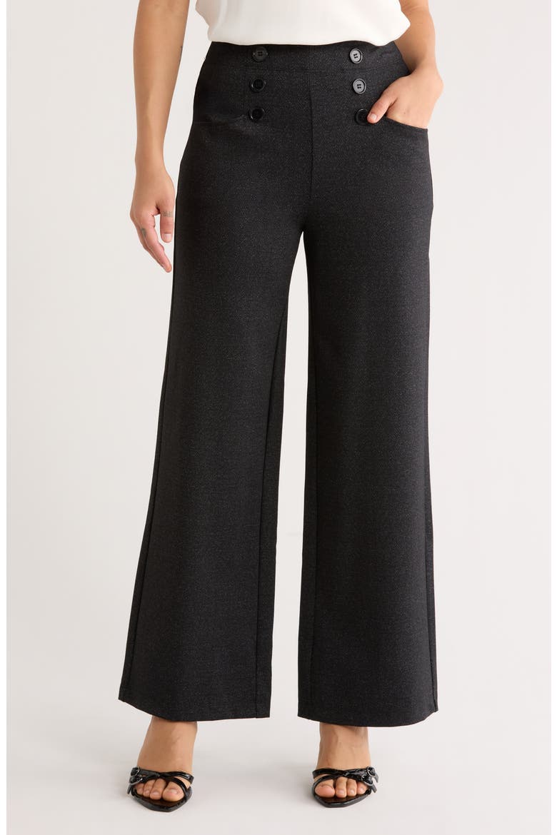 Double Knit Sailor Pants, Main, color, CHARCOAL