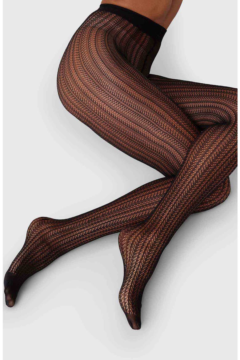 Semla Fishnet Tights, Alternate, color, BLACK