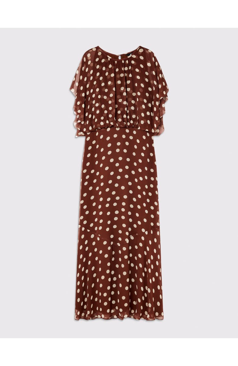 Whistles Polka Dot Print Midi Dress, Alternate, color, Brwn/Multi