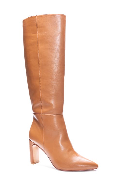 Chinese Laundry Evanna Pointed Toe Boot in Camel Leather 