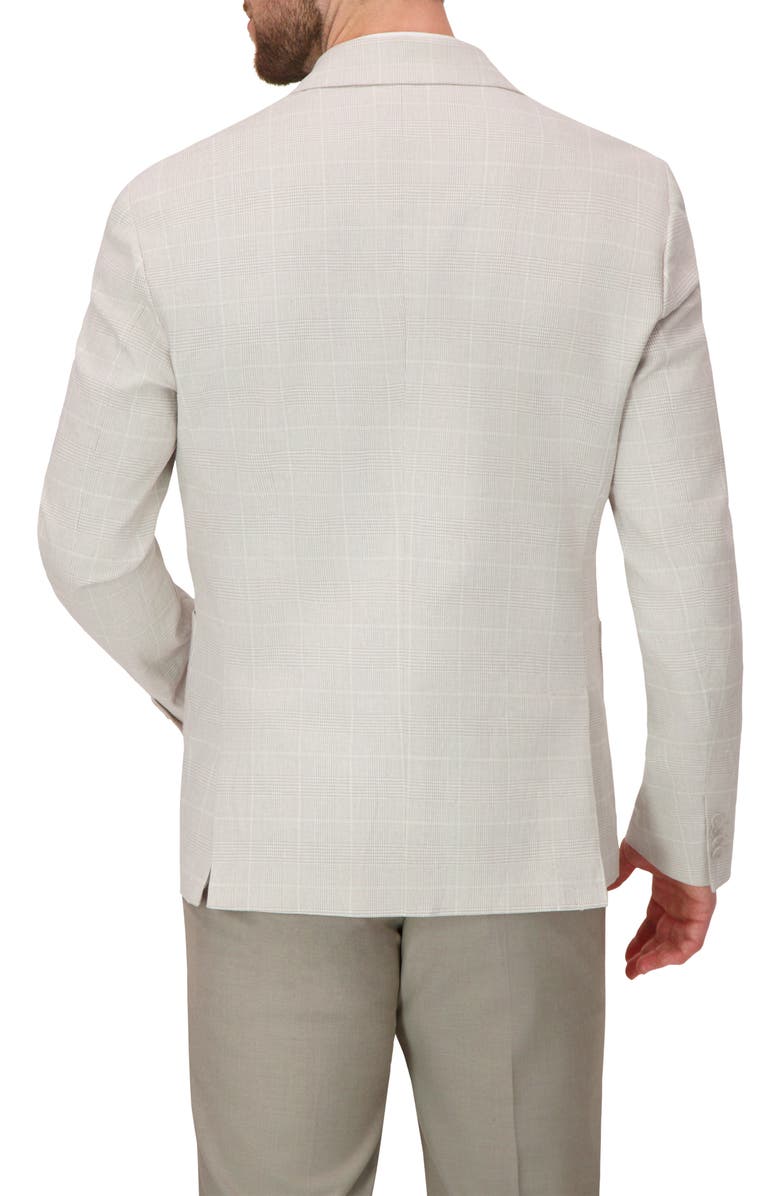 Report Collection Two Button Linen Blend Stretch Plaid Jacket, Alternate, color, Stone