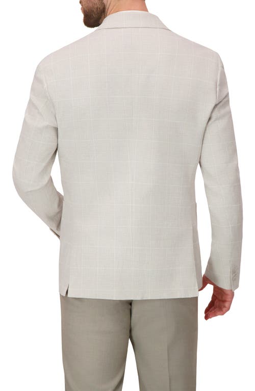 Report Collection Two Button Linen Blend Stretch Plaid Jacket