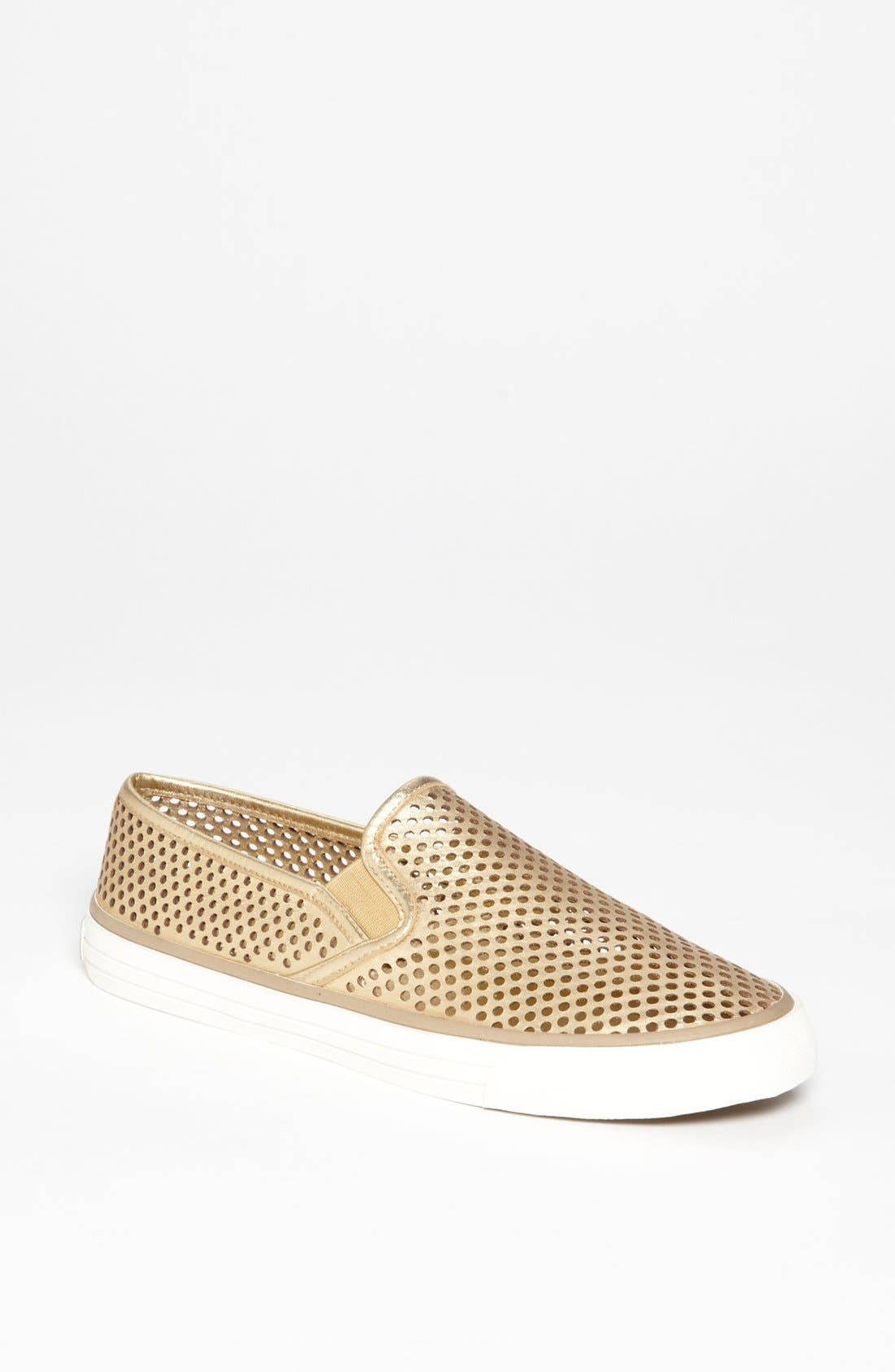 'Miles' Perforated Sneaker, Main, color, GOLD