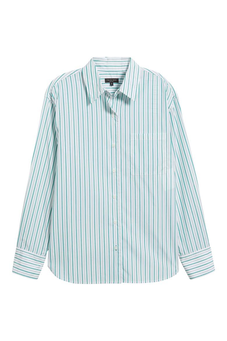 Connie Stripe Button-Up Shirt, Alternate, color, GREEN STRIPE