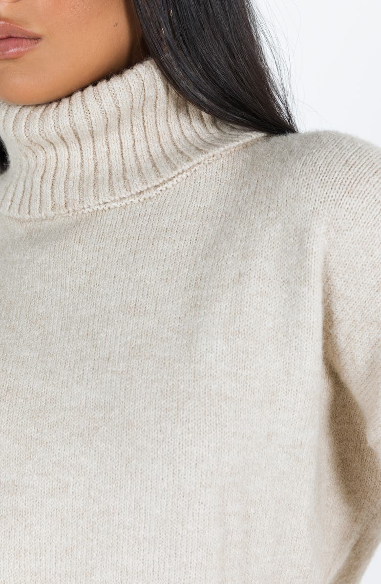 Princess Polly Oswin Oversize Turtleneck Sweater, Alternate, color, Beige
