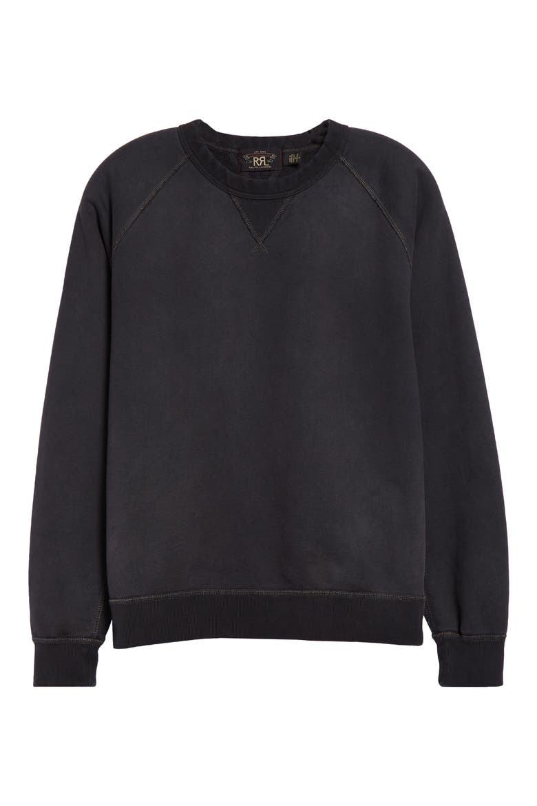Raglan Crewneck Sweatshirt, Alternate, color, BLACK INDIGO
