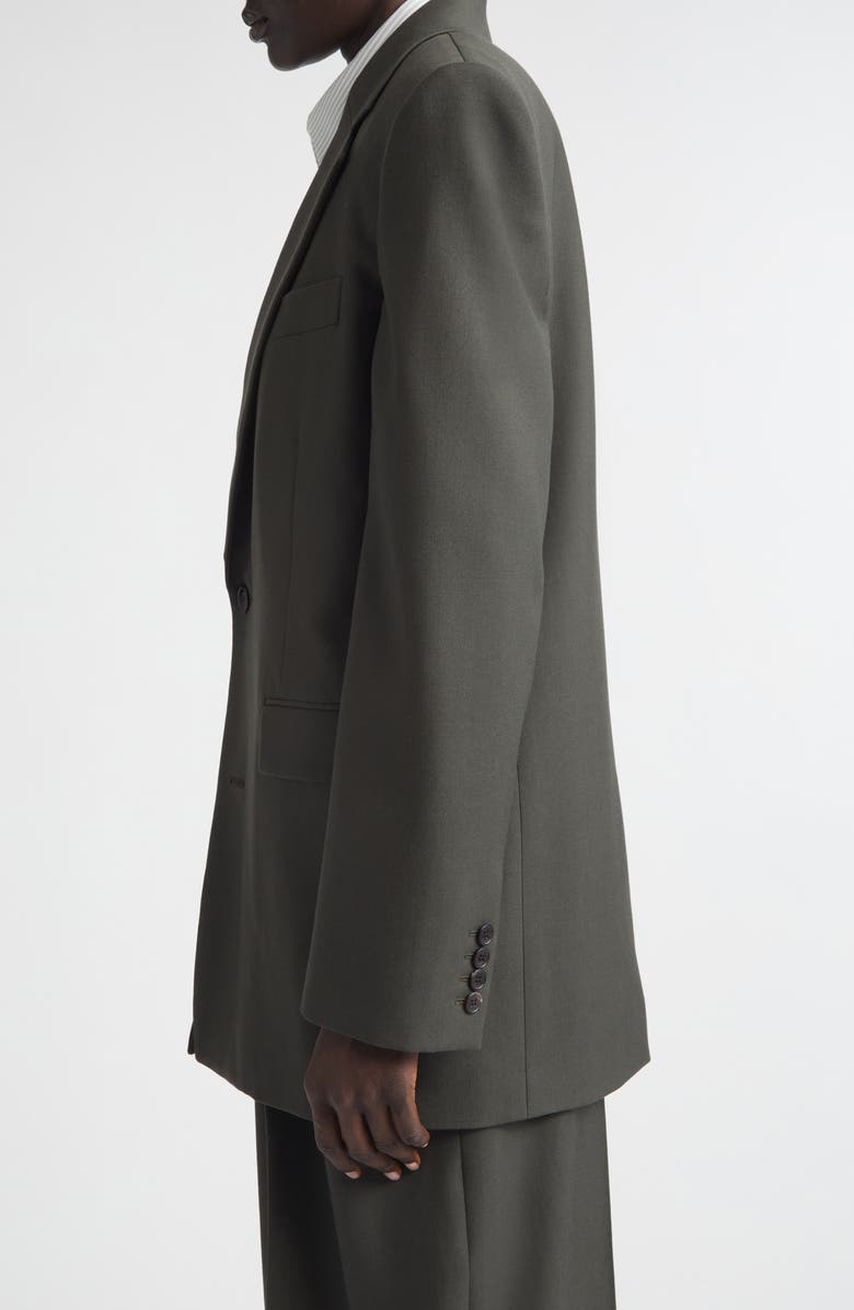 Saint Laurent Single Breasted Wool Jacket, Alternate, color, Khaki