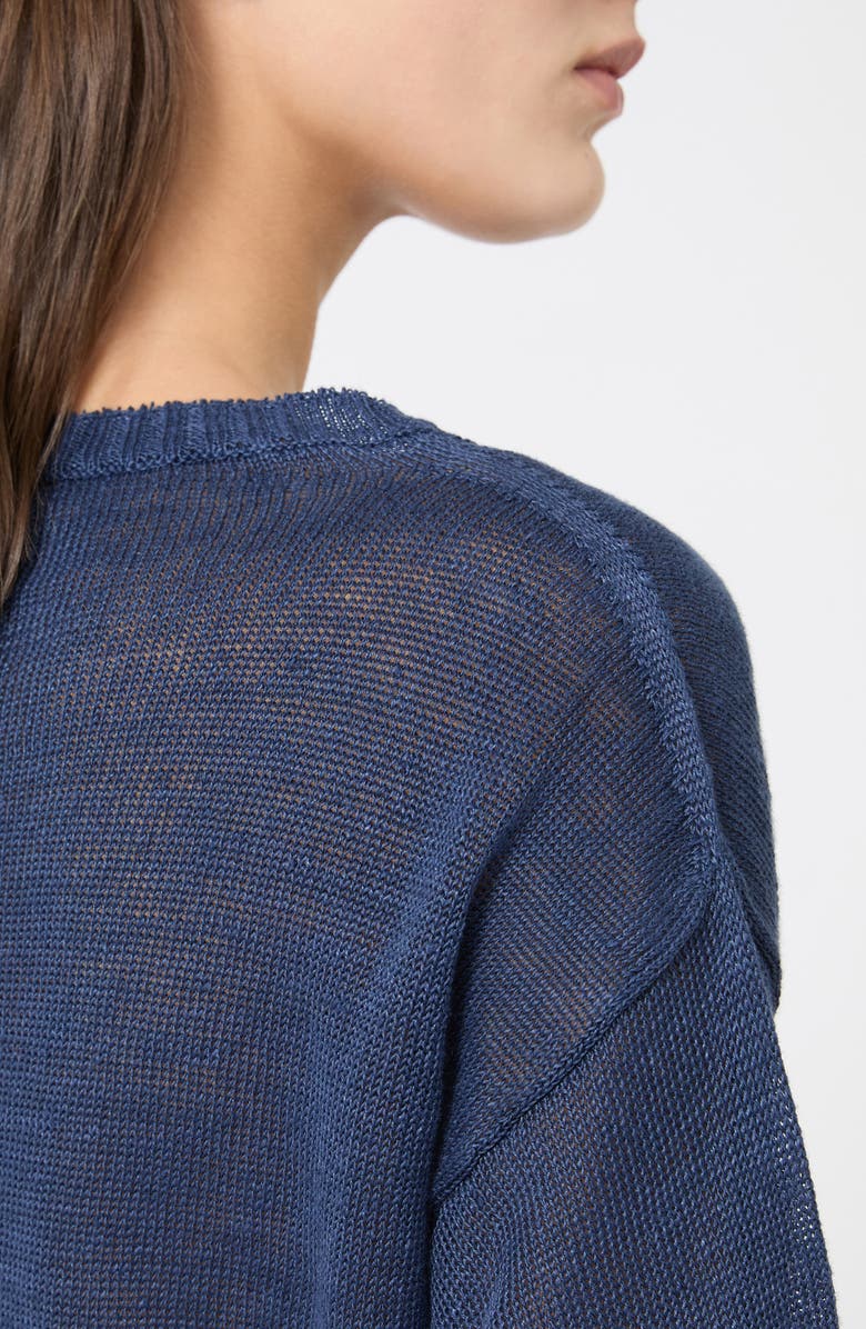 Weekend Max Mara Cannone Linen Sweater, Alternate, color, Navy
