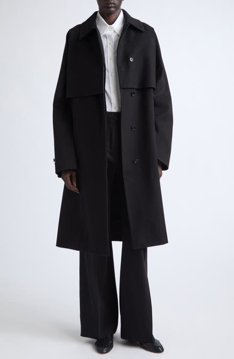 Oversize Wool Cape Trench Coat