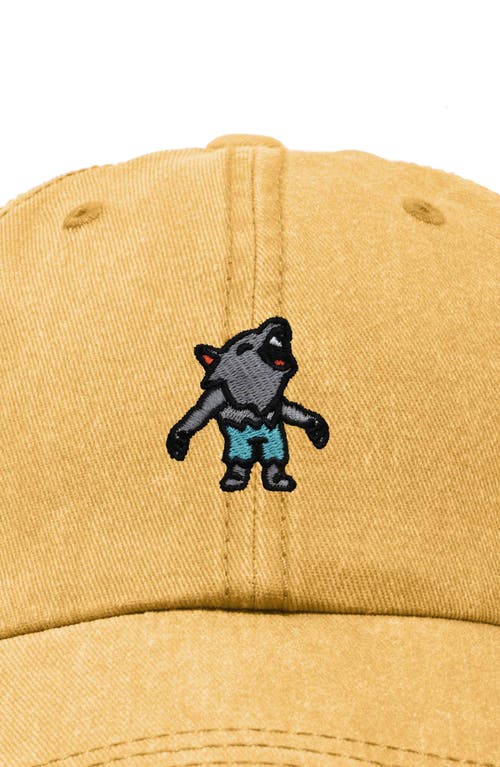 Dalix Werewolf Embroidered Dad Hat In Washed Gold