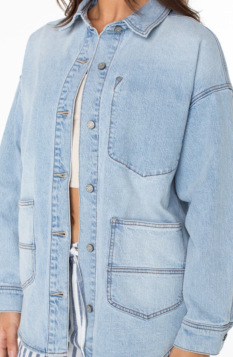 Roxy Surf Society Denim Button-Up Shirt, Alternate, color, Vitamin