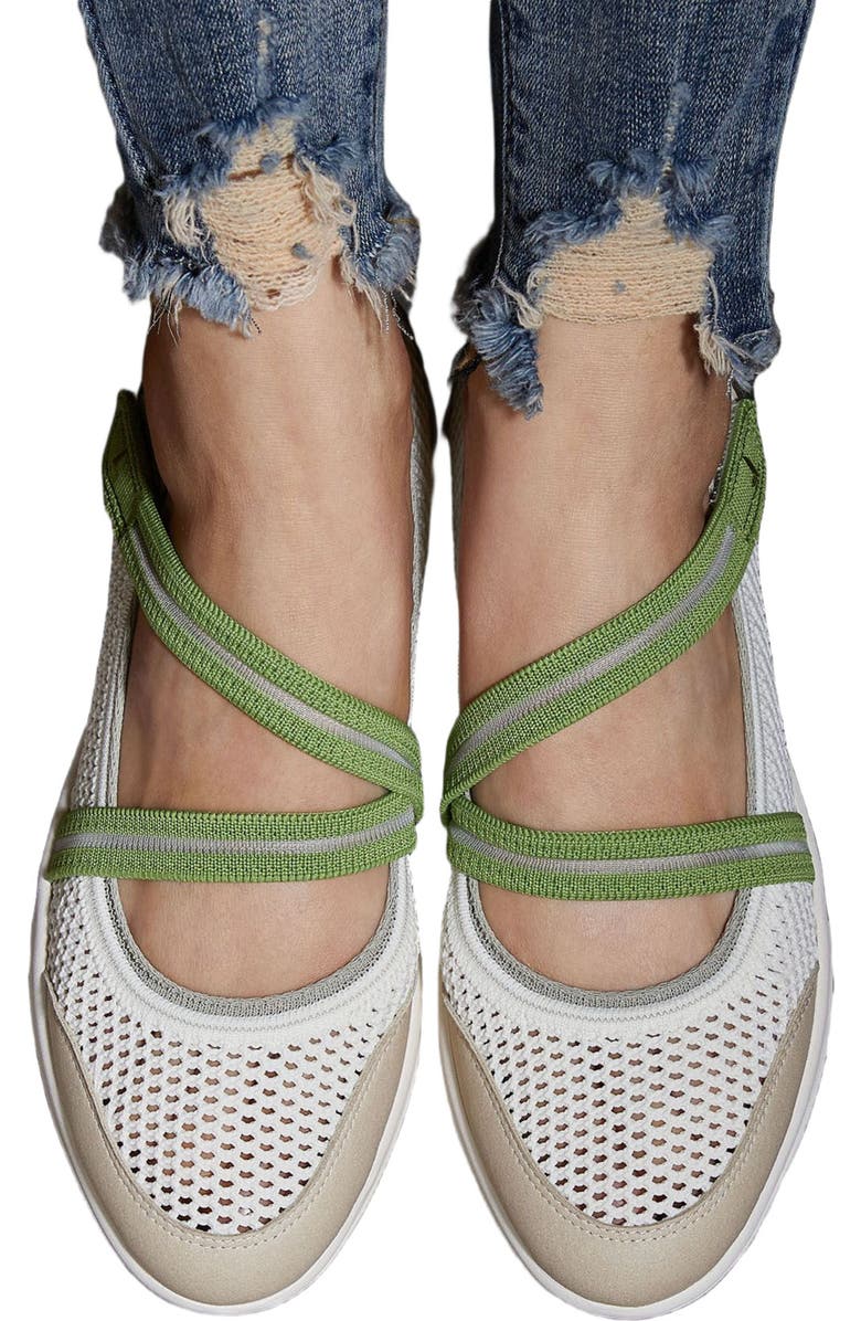 VIVAIA Round-Toe Mesh Mary-Jane Sneaker Flats, Alternate, color, Spot Natural Willow Green
