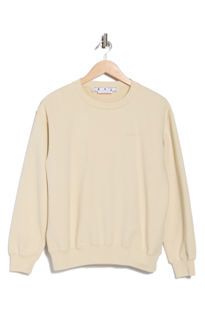 Off-White Diagonal Crewneck Sweatshirt, Alternate, color, Beige