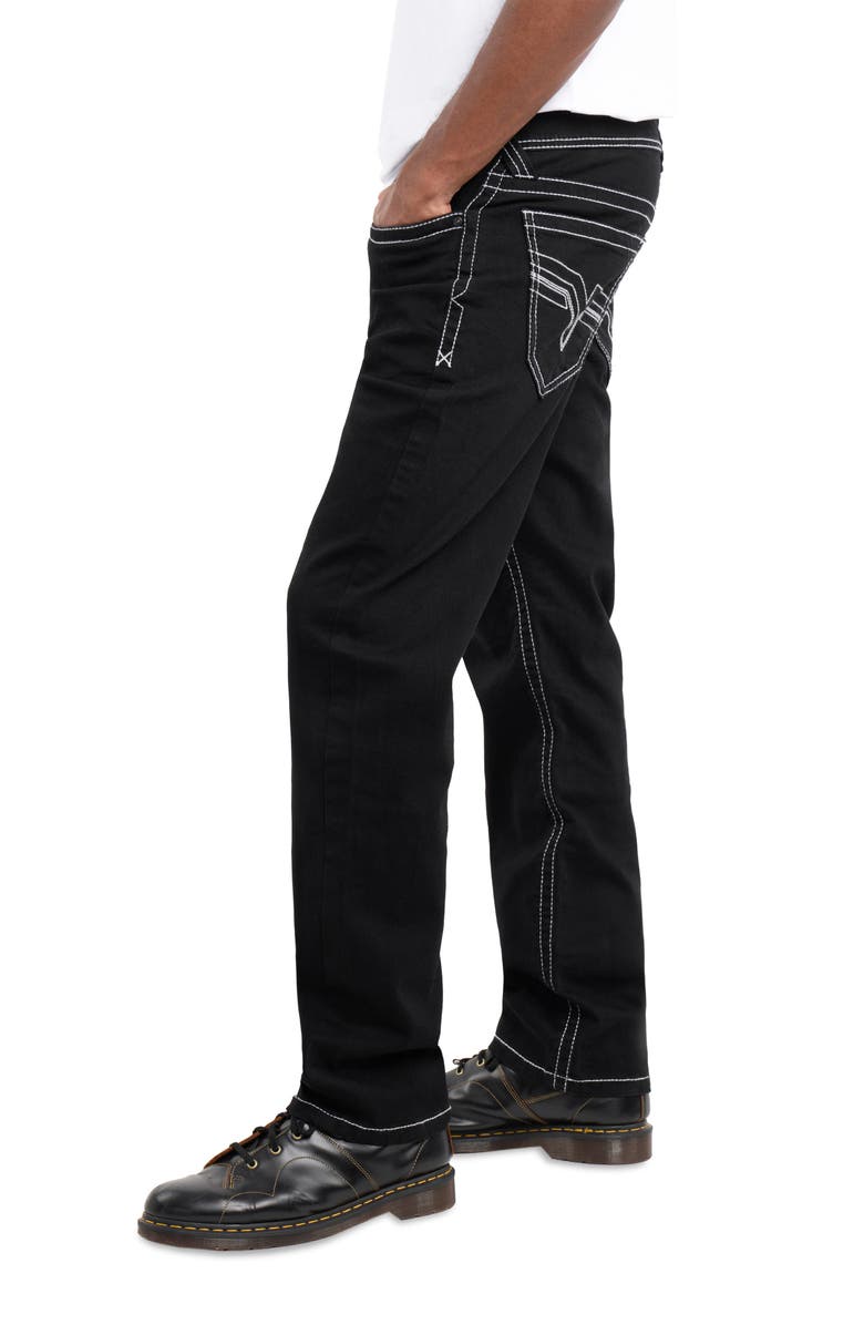 XRAY Saddle Stitch Relaxed Straight Leg Jeans, Alternate, color, Black