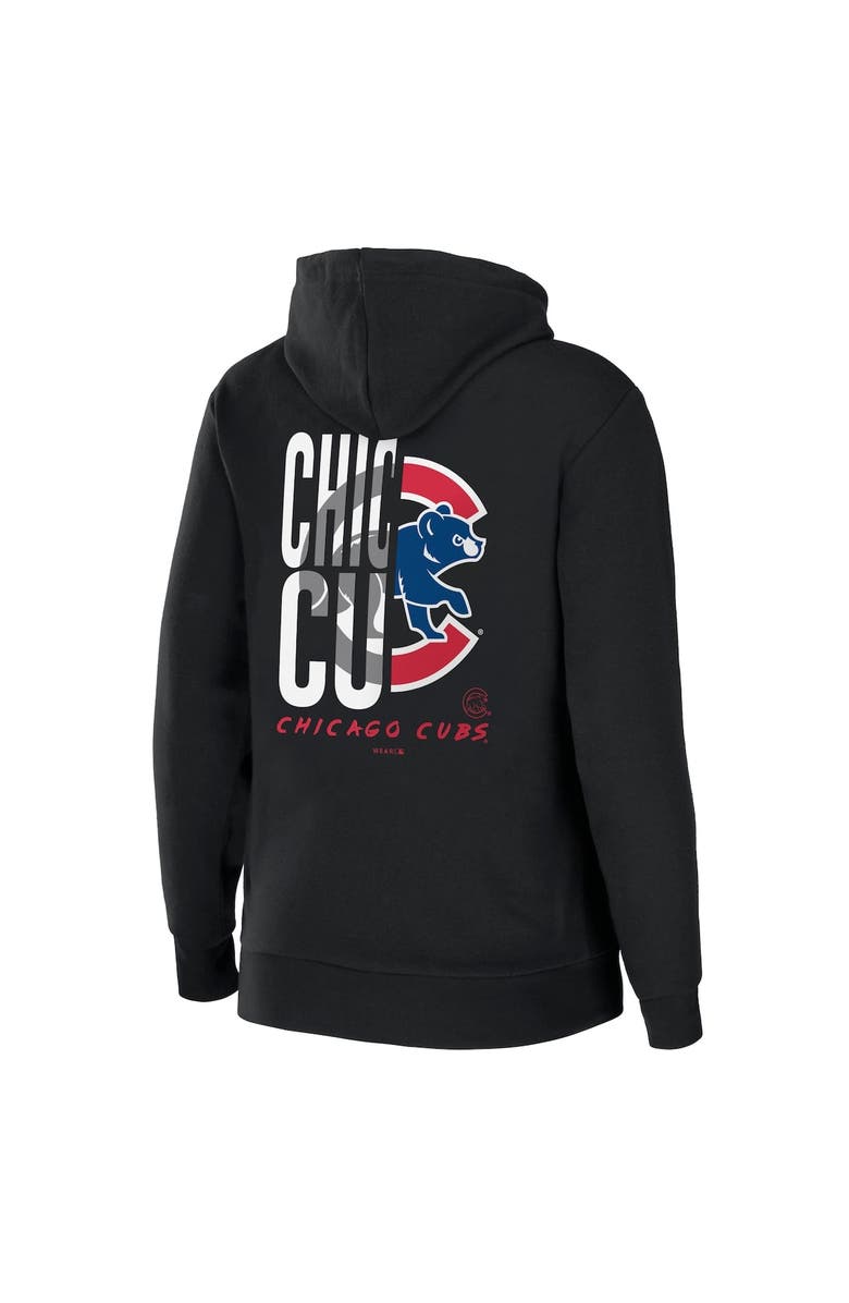 WEAR by Erin Andrews Women's WEAR by Erin Andrews Black Chicago Cubs Sponge Fleece Full-Zip Hoodie, Alternate, color, 
