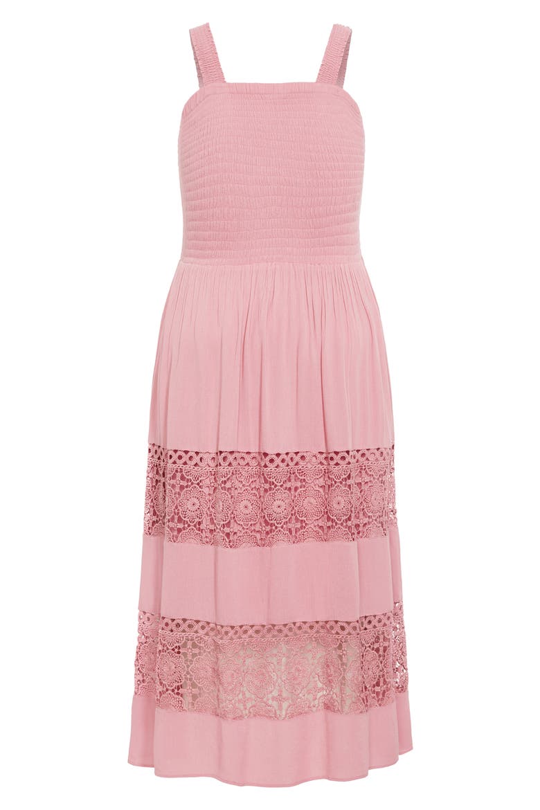 By the Beach Lace Inset Maxi Sundress, Alternate, color, BLUSH
