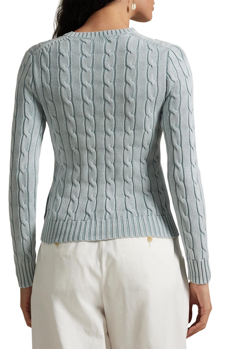 Polo Ralph Lauren Cable Knit Cotton Crewneck Sweater, Alternate, color,