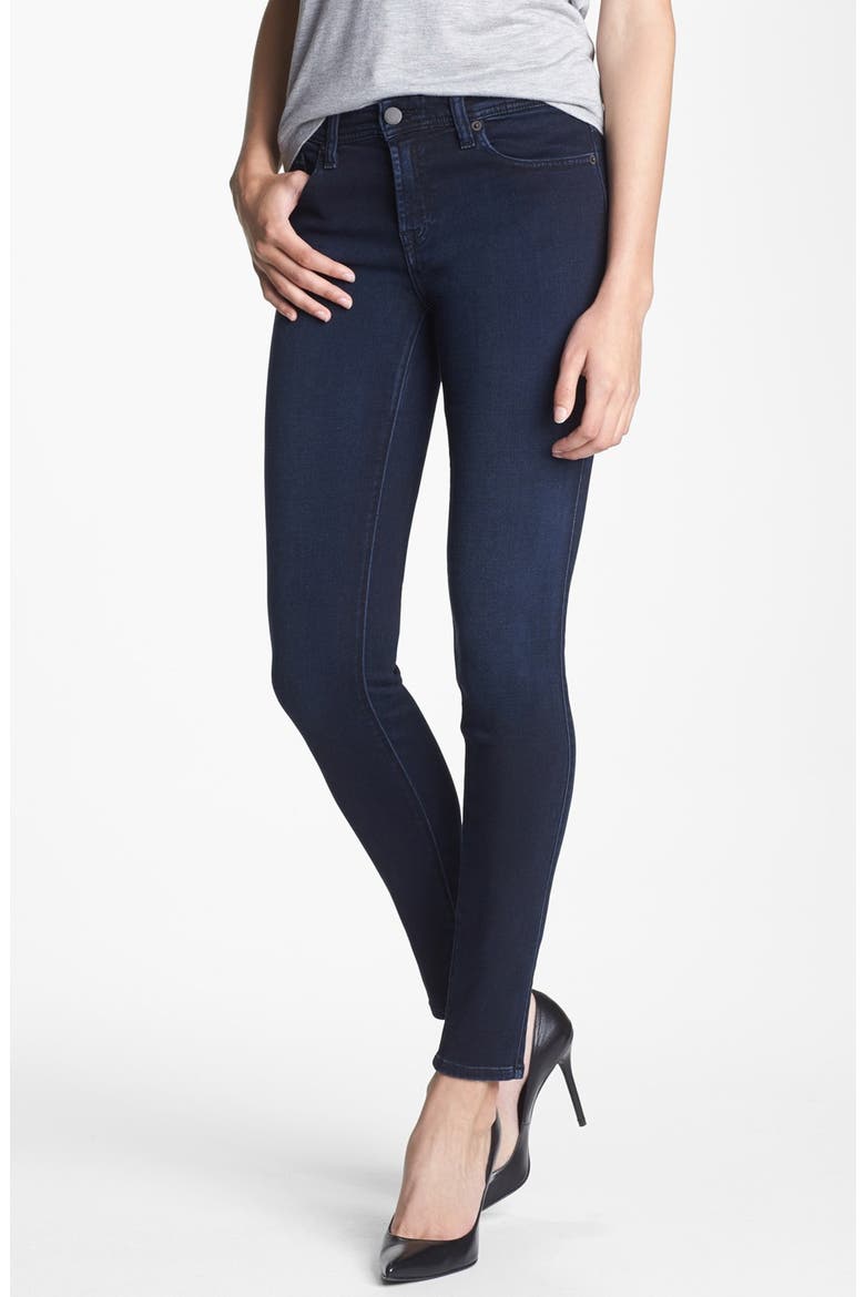 'The Stem' Mid Rise Skinny Jeans, Main, color, POP BLUE