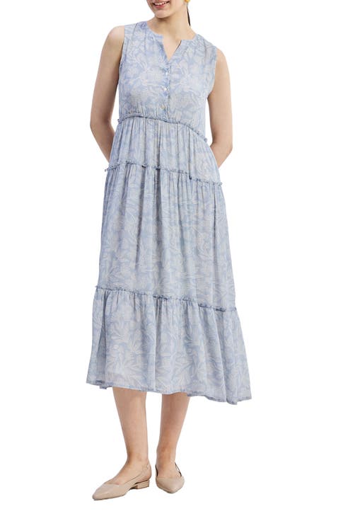 The Perfect Resort Floral Maxi in Periwinkle Blue