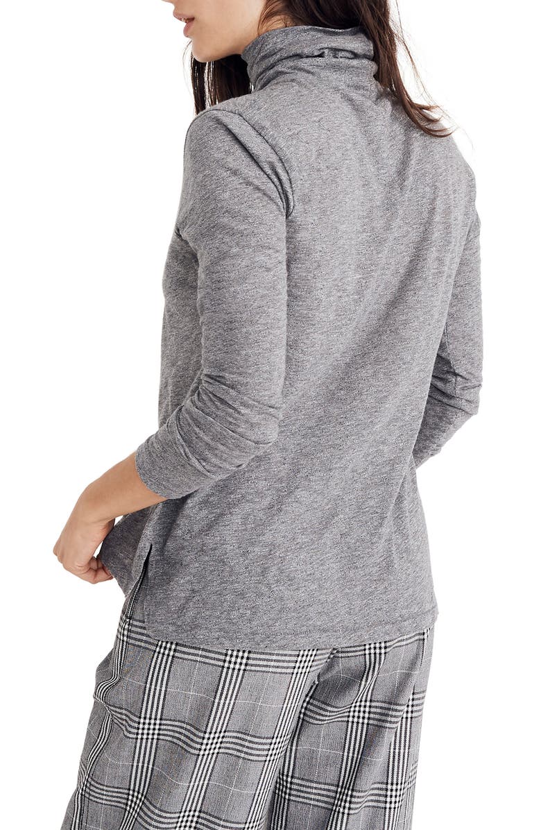 Madewell Whisper Cotton Turtleneck Top, Alternate, color, 