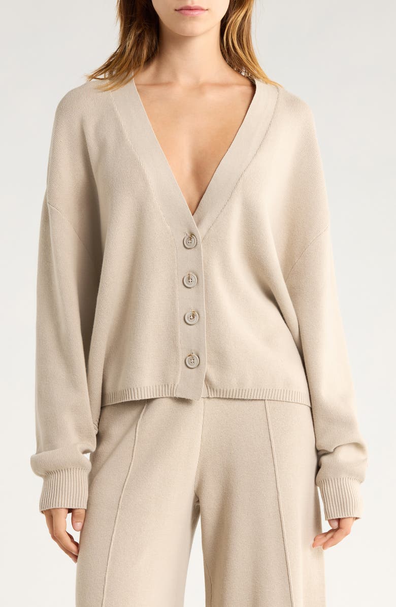 YOGALICIOUS Cloud Comfort Knit Cardigan, Main, color, Shadow Rock