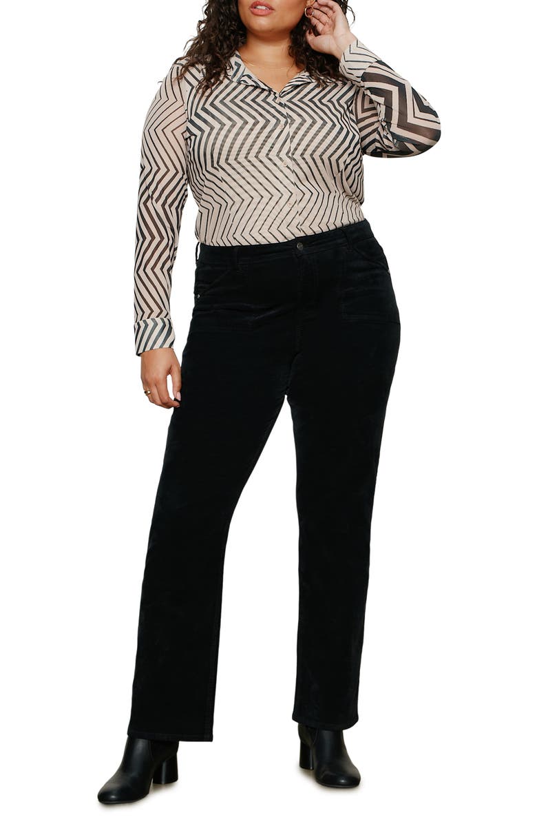 Sanctuary Femme Mixed Print Mesh Button-Up Shirt, Alternate, color, Frost White