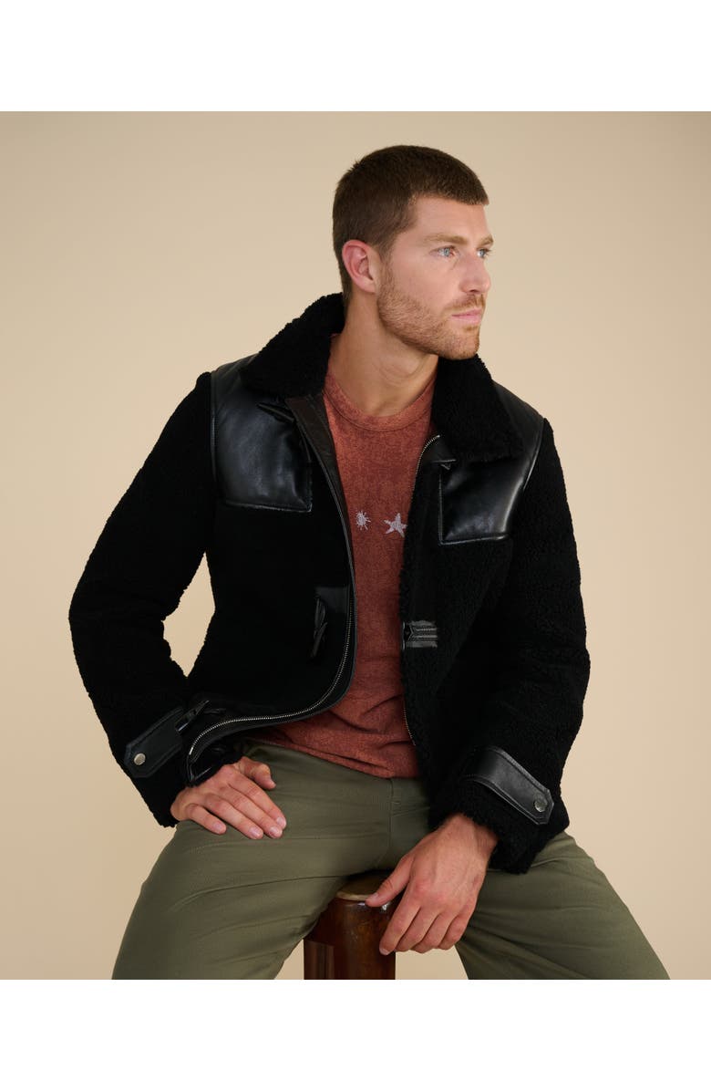 Furniq UK Vincent Sheepskin Jacket, Alternate, color, Black