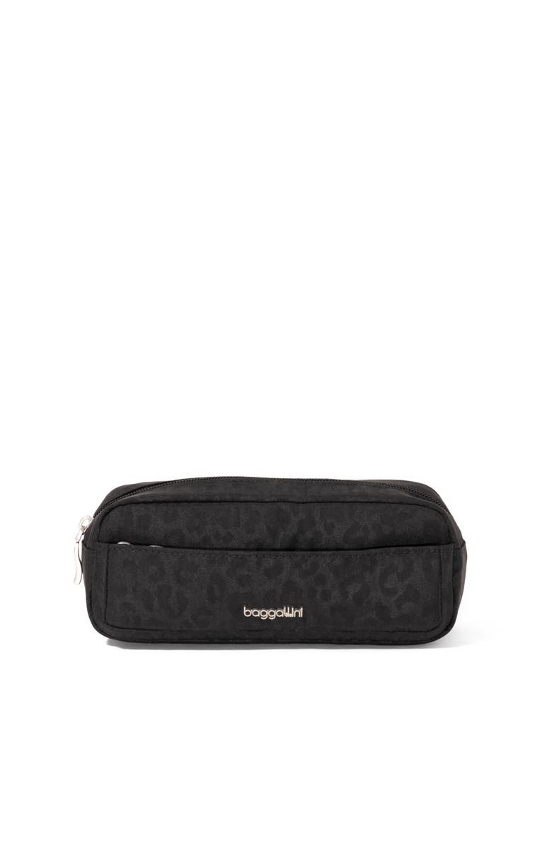 BAGGALLINI Long Pocket Cosmetic Bag, Main, color, Black Cheetah Emboss