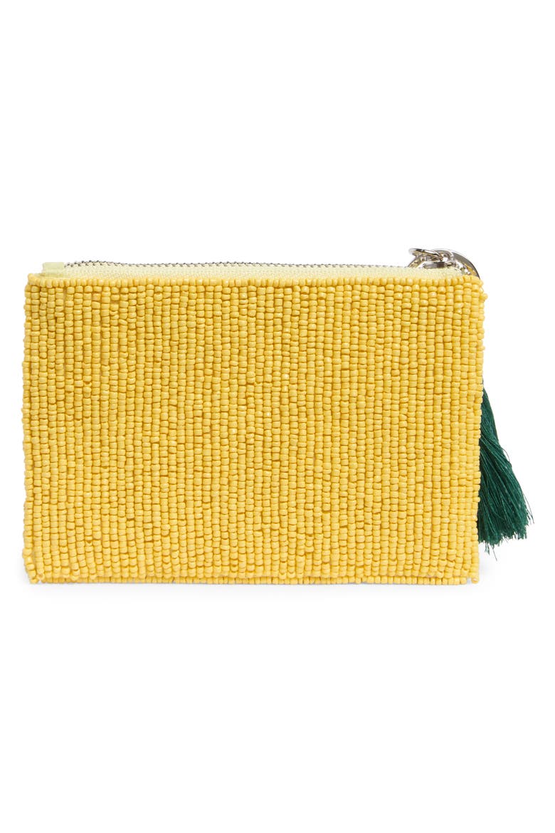 Squeezed Lemonade Beaded Coin Pouch, Alternate, color, YELLOW