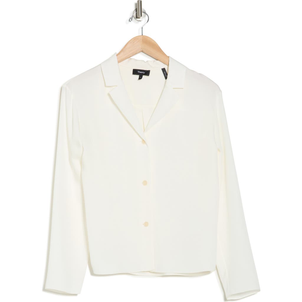 THEORY THEORY NOTCH COLLAR SILK BUTTON-UP SHIRT