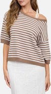 Blu Pepper Stripe Short Sleeve Sweater