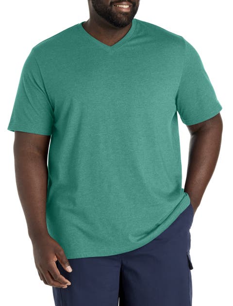 Big & Tall Moisture-Wicking Jersey V-Neck T-Shirt