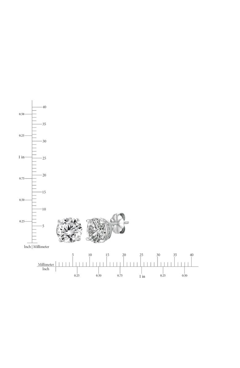 Crislu Brilliant Cubic Zirconia Stud Earrings, Alternate, color, Pure Platinum/ Clear Stone