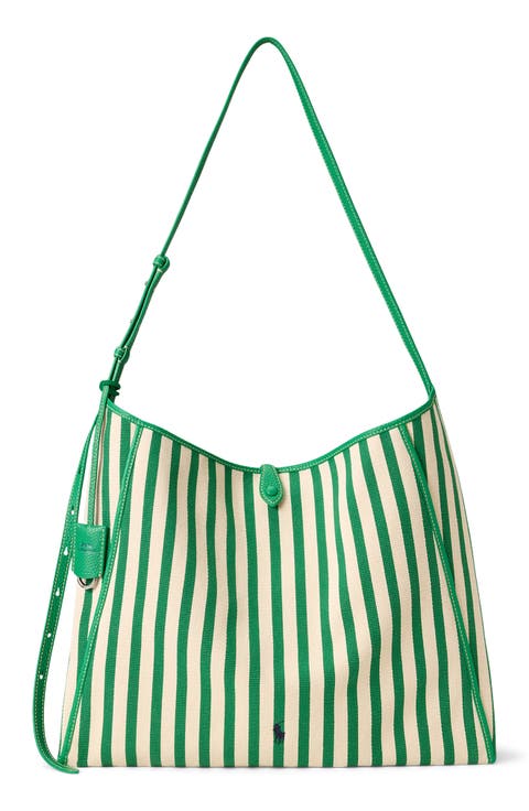 Polo Play Stripe Canvas Messenger Bag