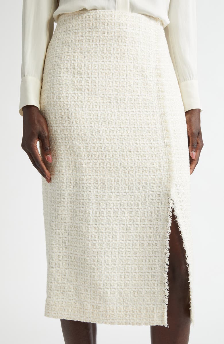 ST. JOHN Tweed Pencil Skirt, Alternate, color, Ecru