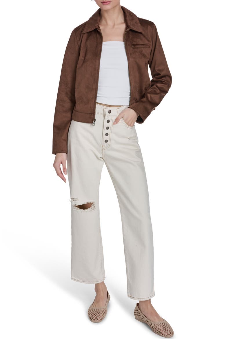 Faux Suede Jacket, Alternate, color, MAPLE FAUX SUEDE