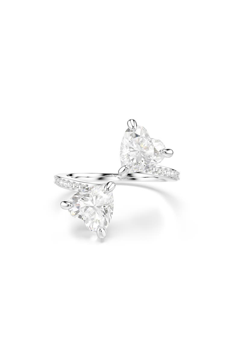 Mesmera Hearts Ring, Alternate, color, WHITE/ SILVER