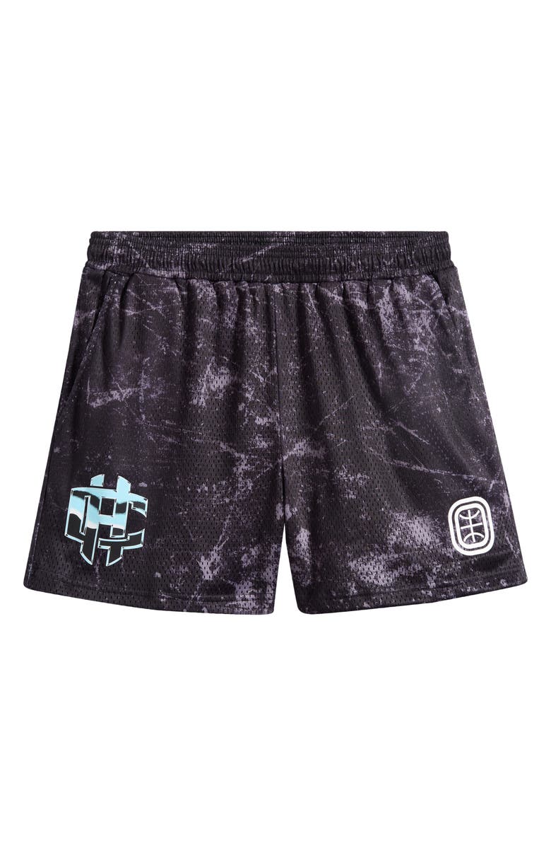 OVERTIME Cold Hearts Iced Mesh Shorts, Alternate, color, Black
