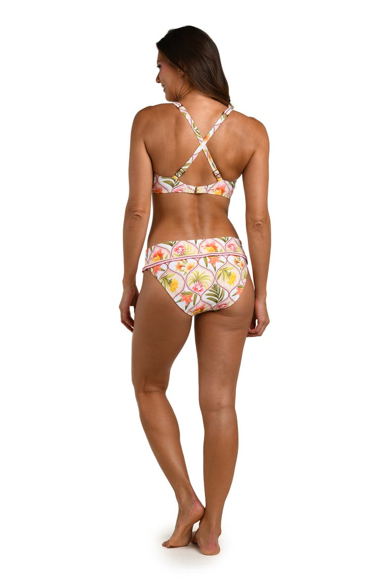 Palm O-Ring Bikini Top, Alternate, color, WHITE MULTI