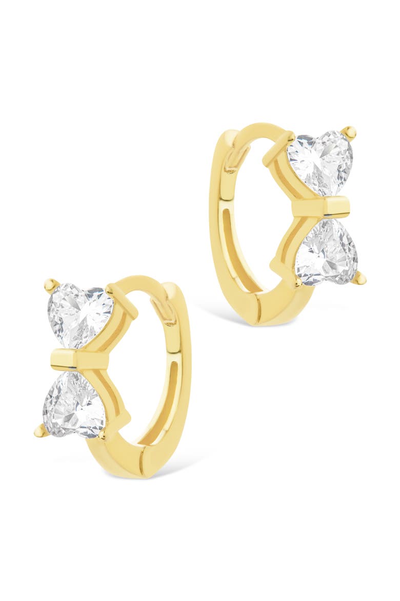 Ravenna Cubic Zirconia Hoop Earrings, Alternate, color, GOLD