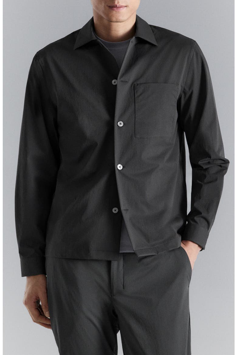 Woven Overshirt, Main, color, DARK HEATHER GREY