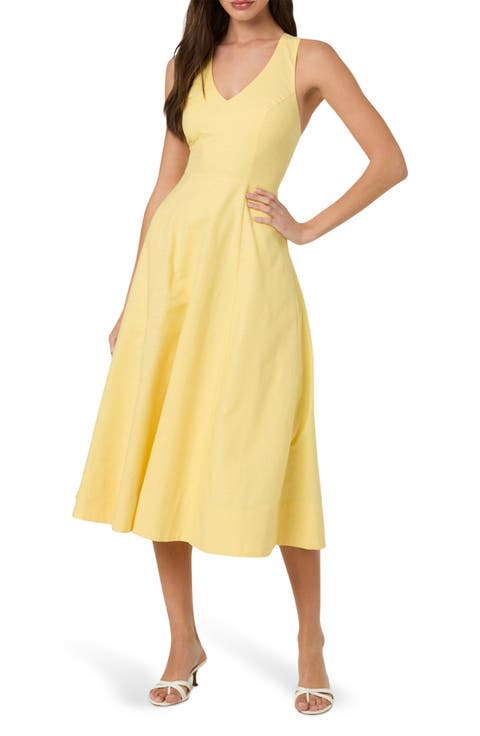 Cross Back Sleeveless Midi Dress
