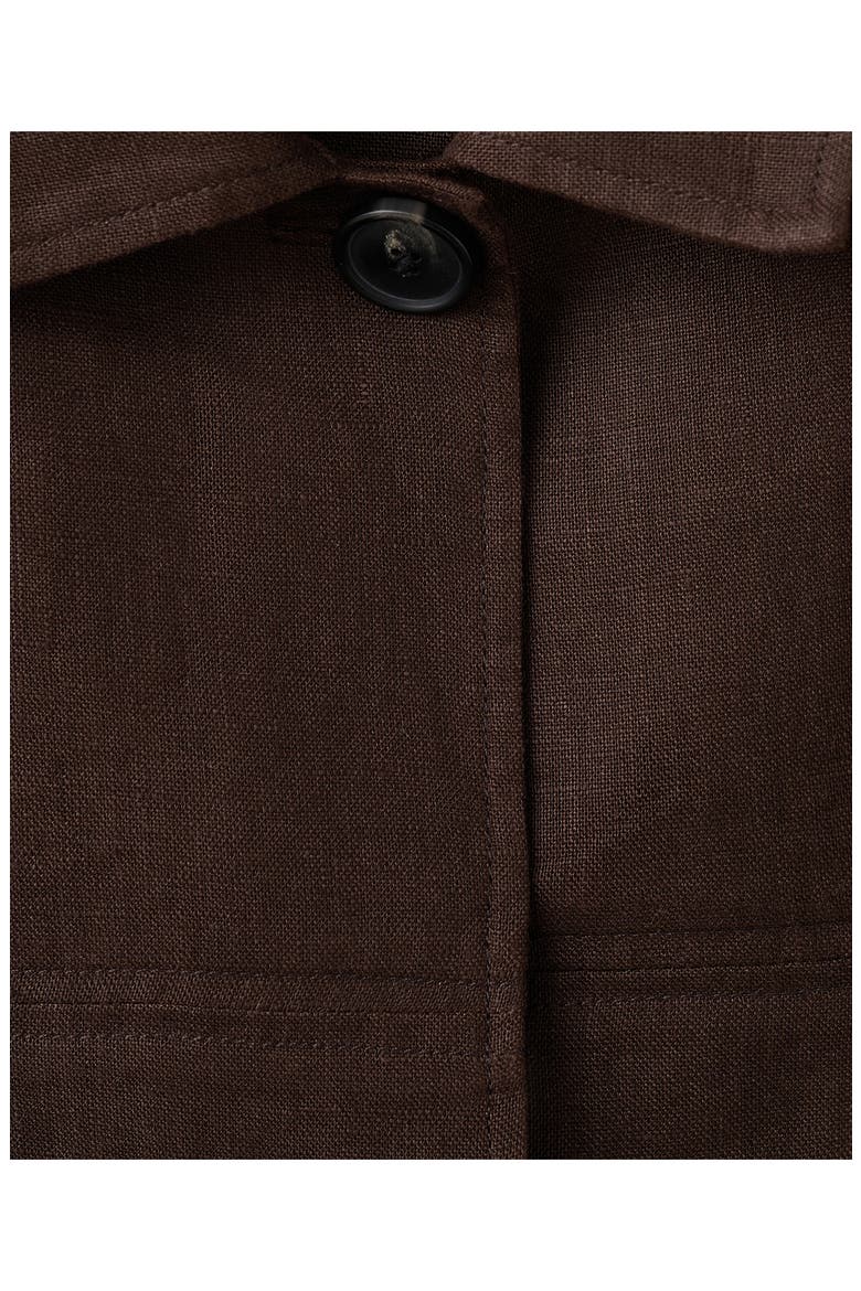 Belted Linen Jacket, Alternate, color, CHOCOLATE