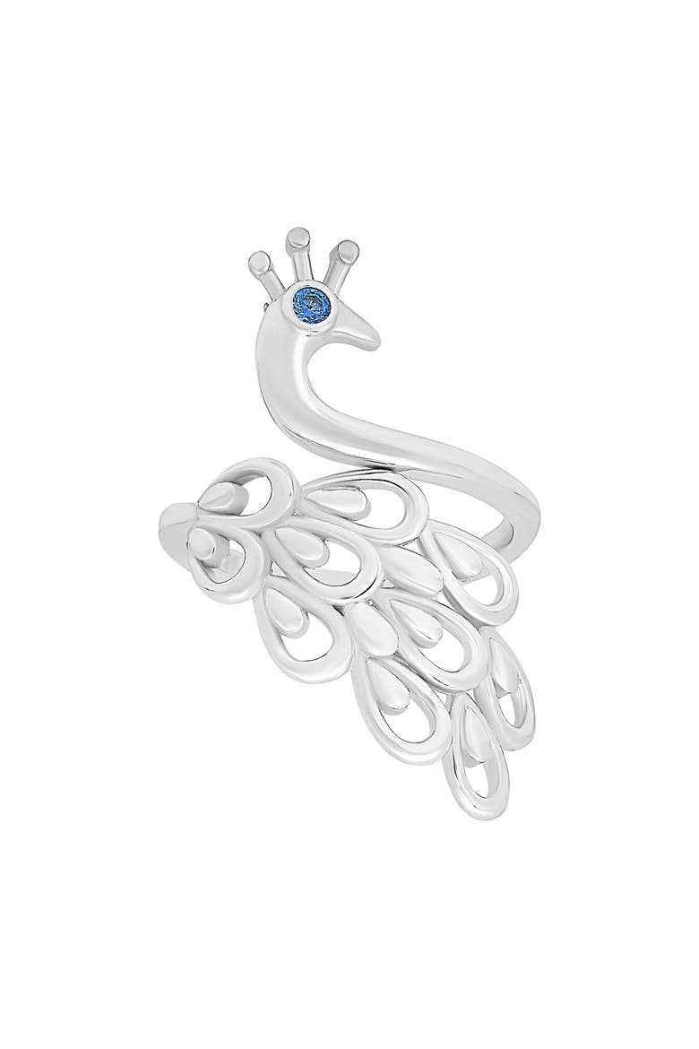 Cubic Zirconia Peacock Ring, Main, color, SILVER