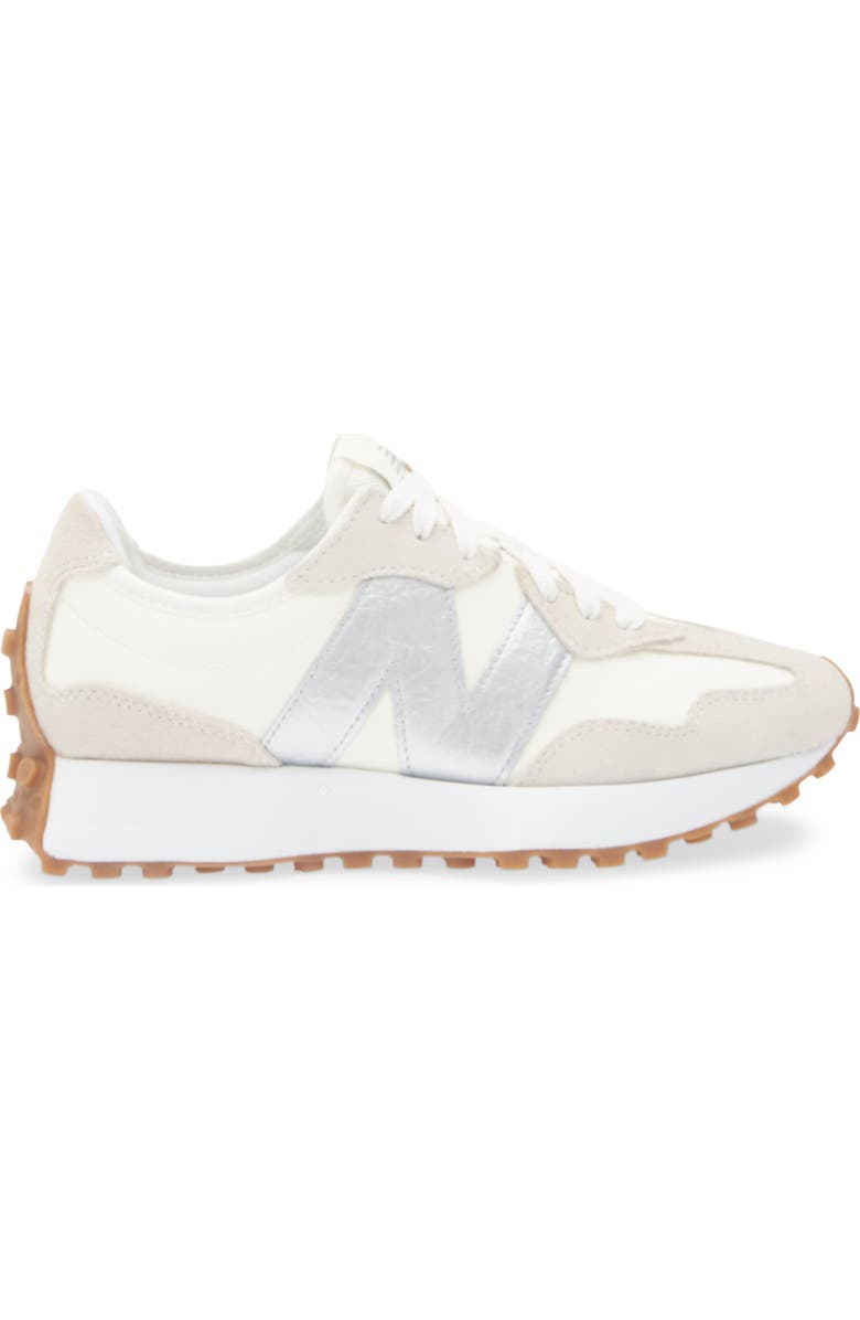 New Balance 327 Sneaker, Alternate, color, Angora/ Silver Metallic